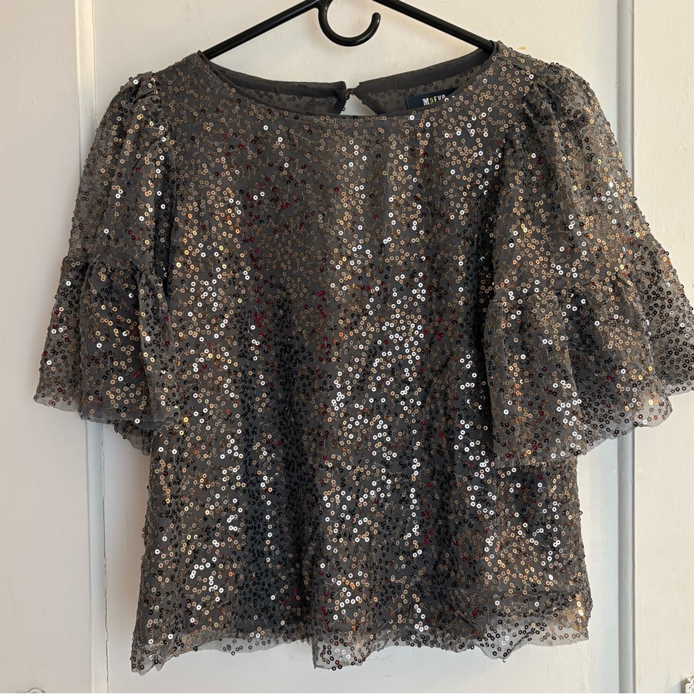 Maeve by Anthropologie Sequined Blouse Size XS